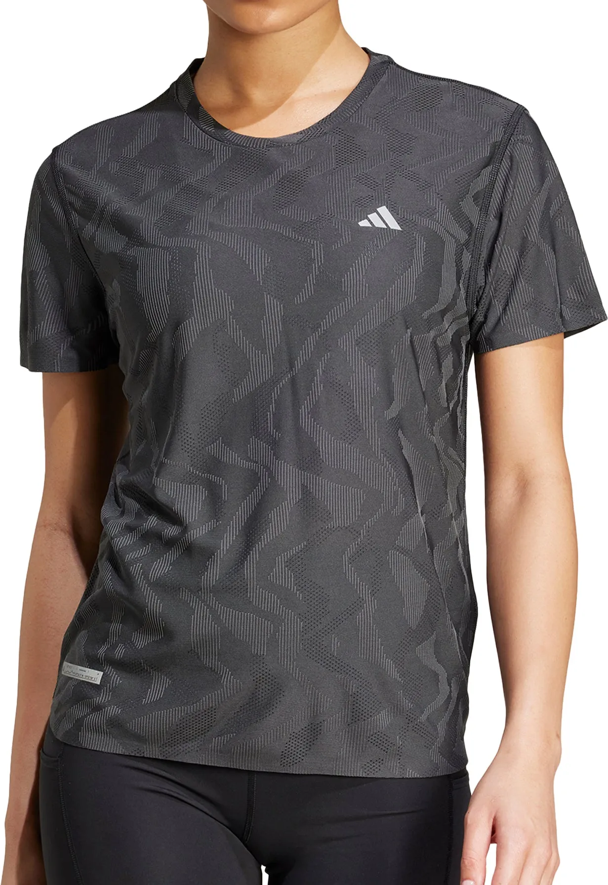 adidas Ultimate HEAT.RDY Engineered Short Sleeve Womens Running Top - Black