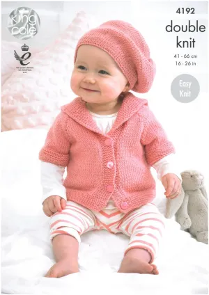 Babies Cardigans and Beret in King Cole Cherish and Cherished DK