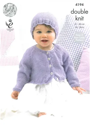 Babies Cardigans and Hat in King Cole Cherish and Cherished DK