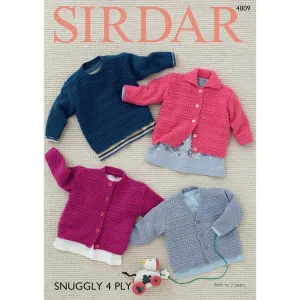 Baby's Cardigans and Sweater in Sirdar Snuggly 4ply