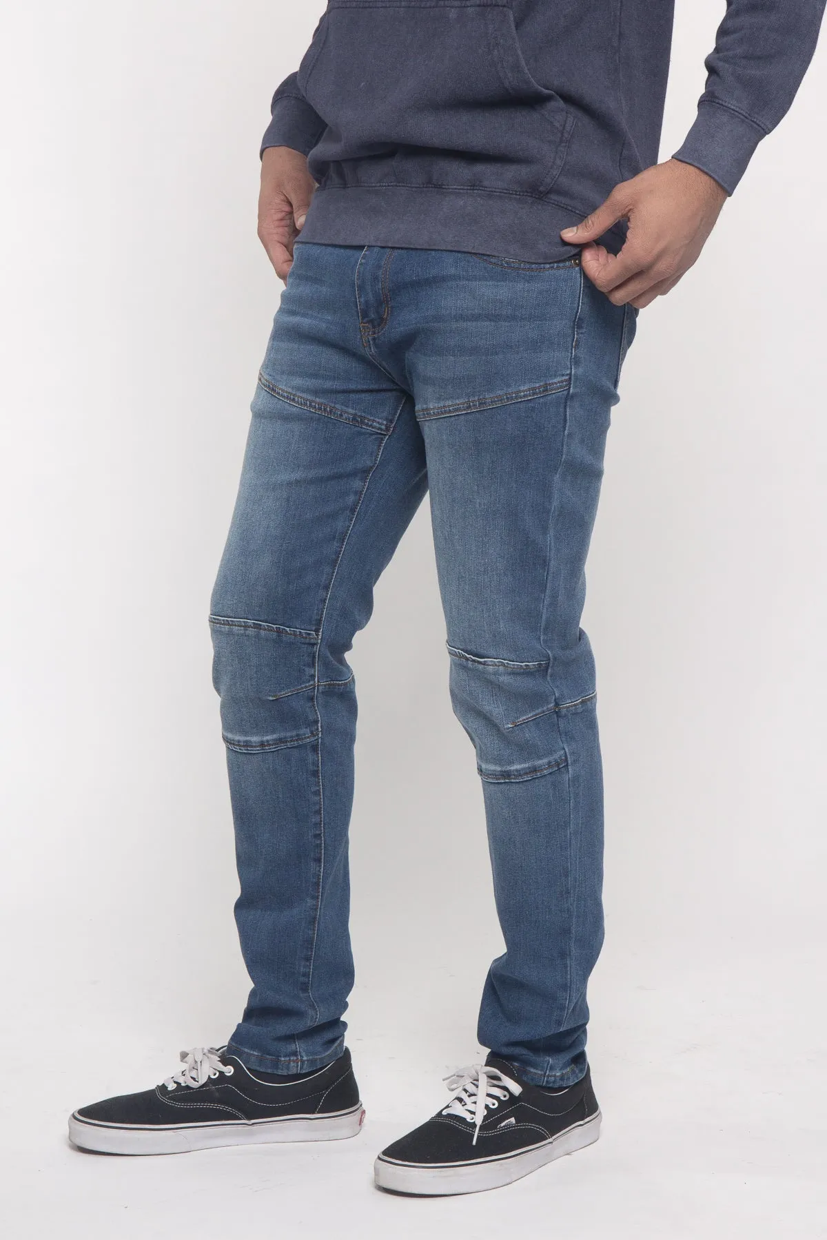 Basic Moto Biker Denim Jeans