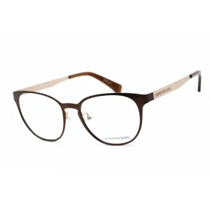 Calvin Klein Jeans Unisex Eyeglasses - Brown/Gold Cat Eye Metal Frame | CKJ141AF 200