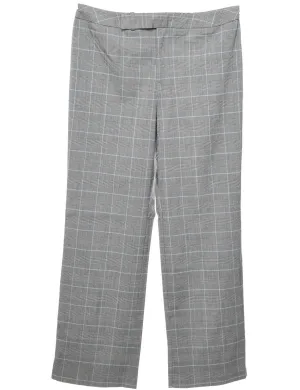 Checked Grey & Light Blue Trousers - W35 L32