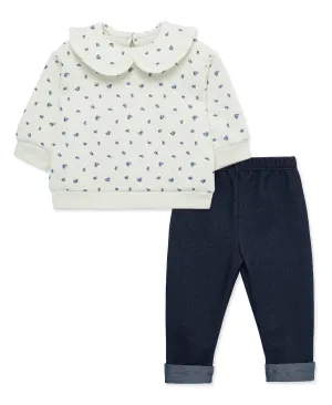 Ditsy Floral Sweatshirt Set (2T-4T)