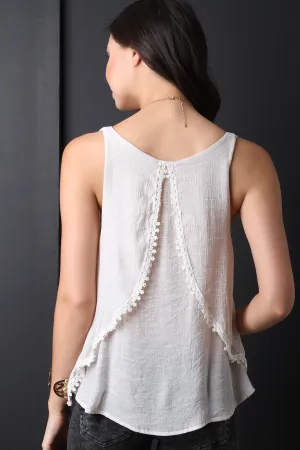 Gauzy Split Back Sleeveless Top