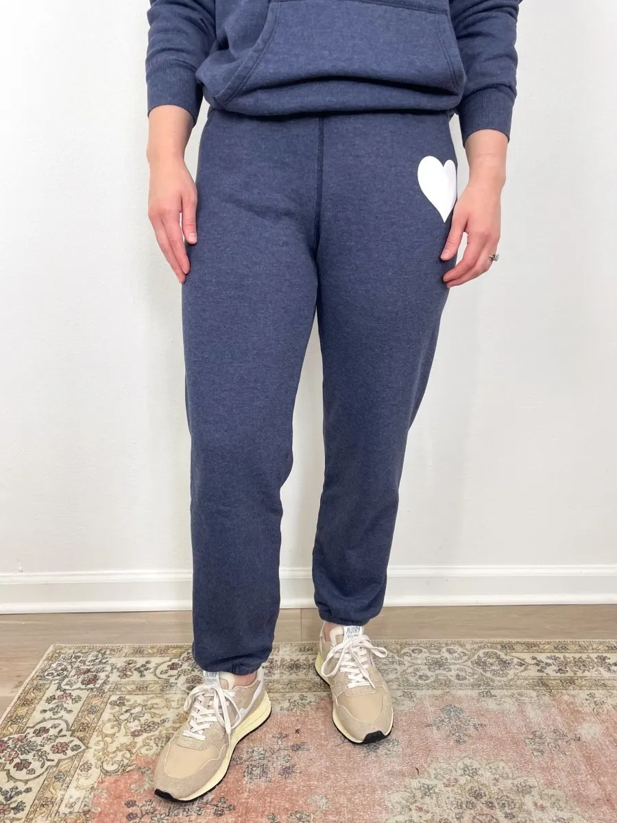 Heart Sweatpants in Navy