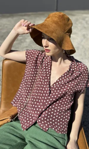 Hoss Polka Dot Timo Shirt - Choc