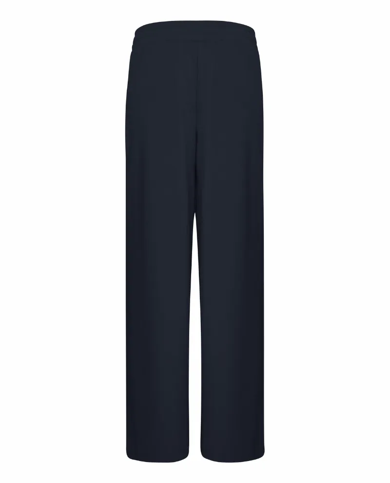 Ichi Kate Navy Long Wide Leg Trousers