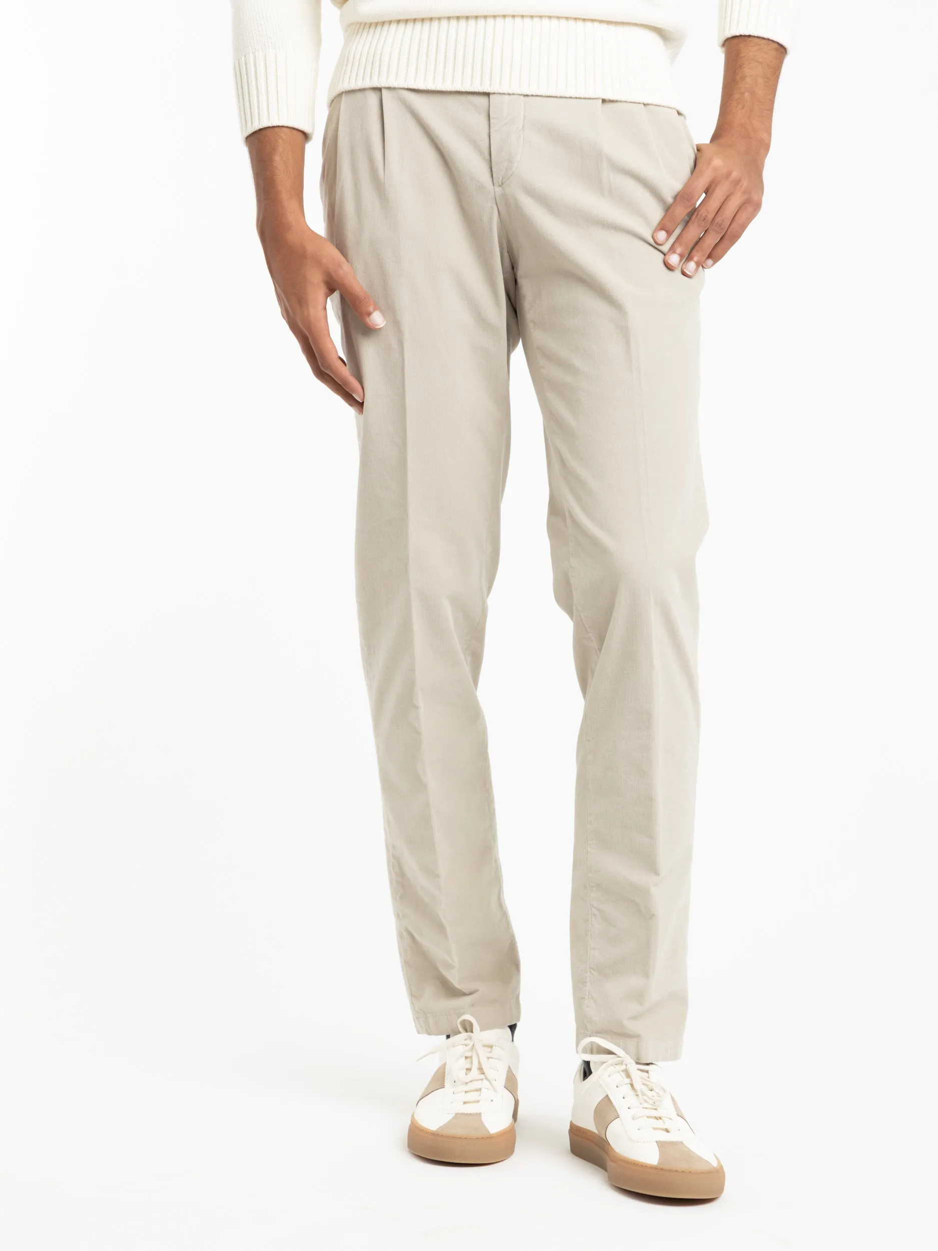 Light Brown Cotton Velvet Trousers