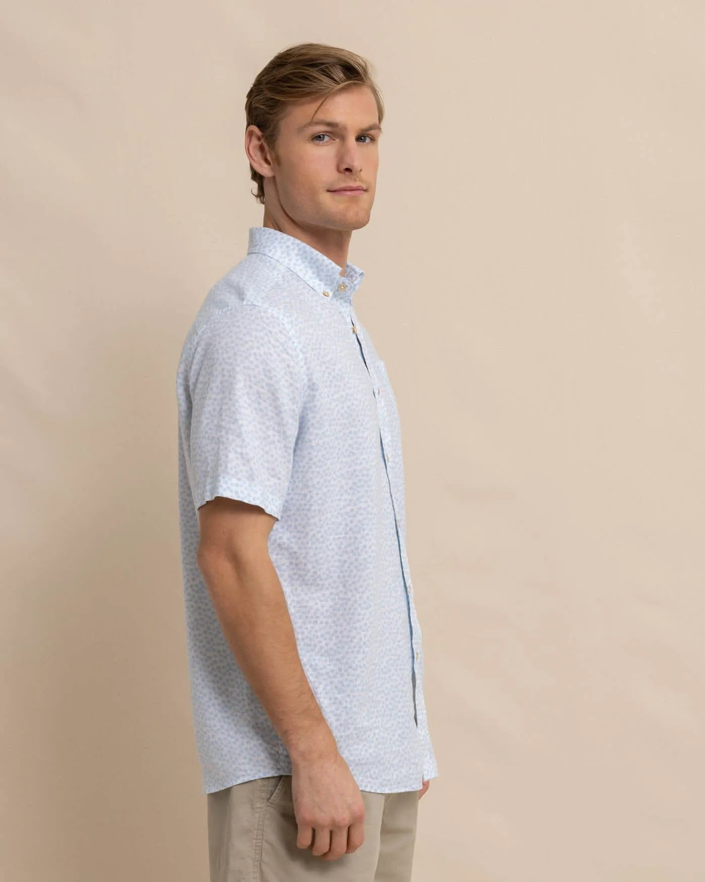 Linen Rayon Palm and Breezy Short Sleeve Sport Shirt