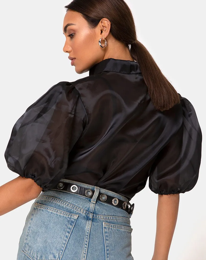 Maloney Blouse in Organza Black