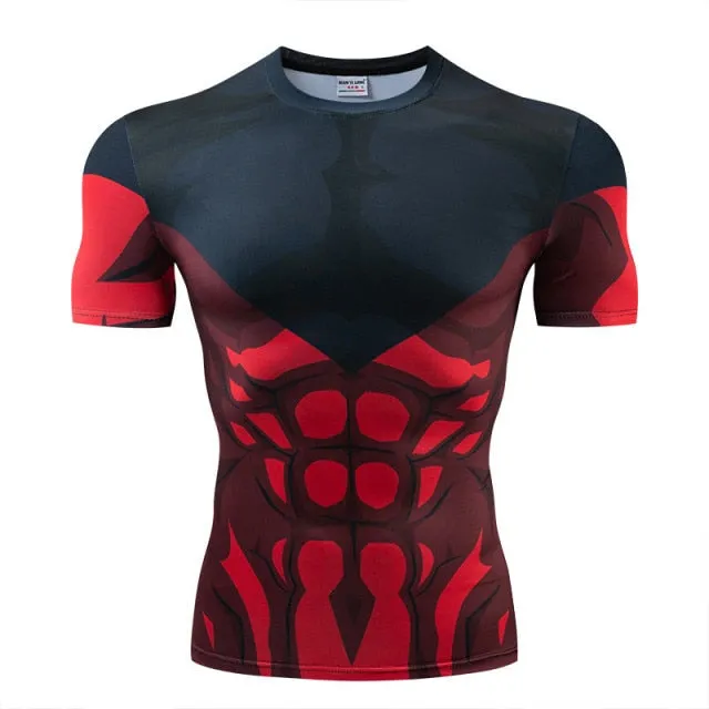 New Nightwing Short Sleeve Compression Shirts Thanos 3D Printed T shirts Men Summer NEW Crossfit Top For Male Fitness Cloth