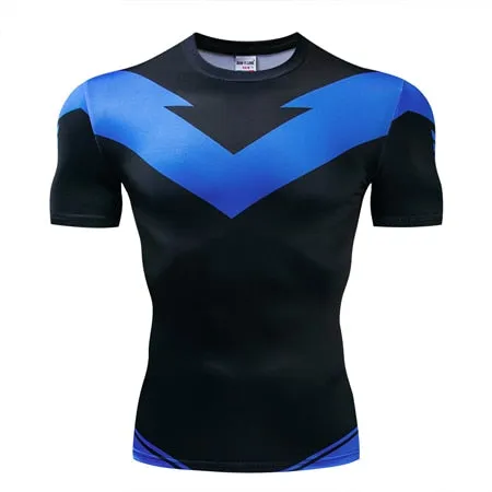 New Nightwing Short Sleeve Compression Shirts Thanos 3D Printed T shirts Men Summer NEW Crossfit Top For Male Fitness Cloth