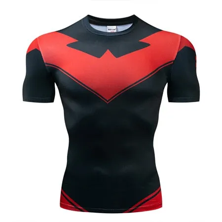 New Nightwing Short Sleeve Compression Shirts Thanos 3D Printed T shirts Men Summer NEW Crossfit Top For Male Fitness Cloth