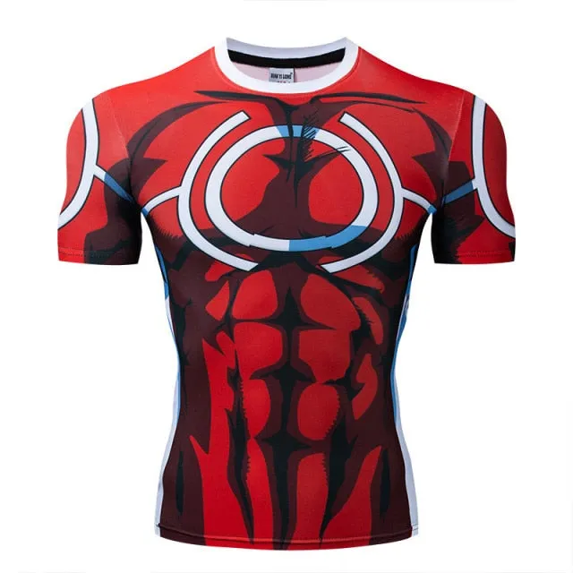 New Nightwing Short Sleeve Compression Shirts Thanos 3D Printed T shirts Men Summer NEW Crossfit Top For Male Fitness Cloth