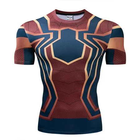 New Nightwing Short Sleeve Compression Shirts Thanos 3D Printed T shirts Men Summer NEW Crossfit Top For Male Fitness Cloth