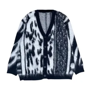 Pre Order:  Multi-Pattern Wool Cardigan