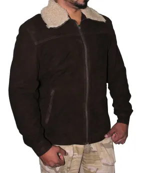 Stylish Brown Suede soft leather jacket