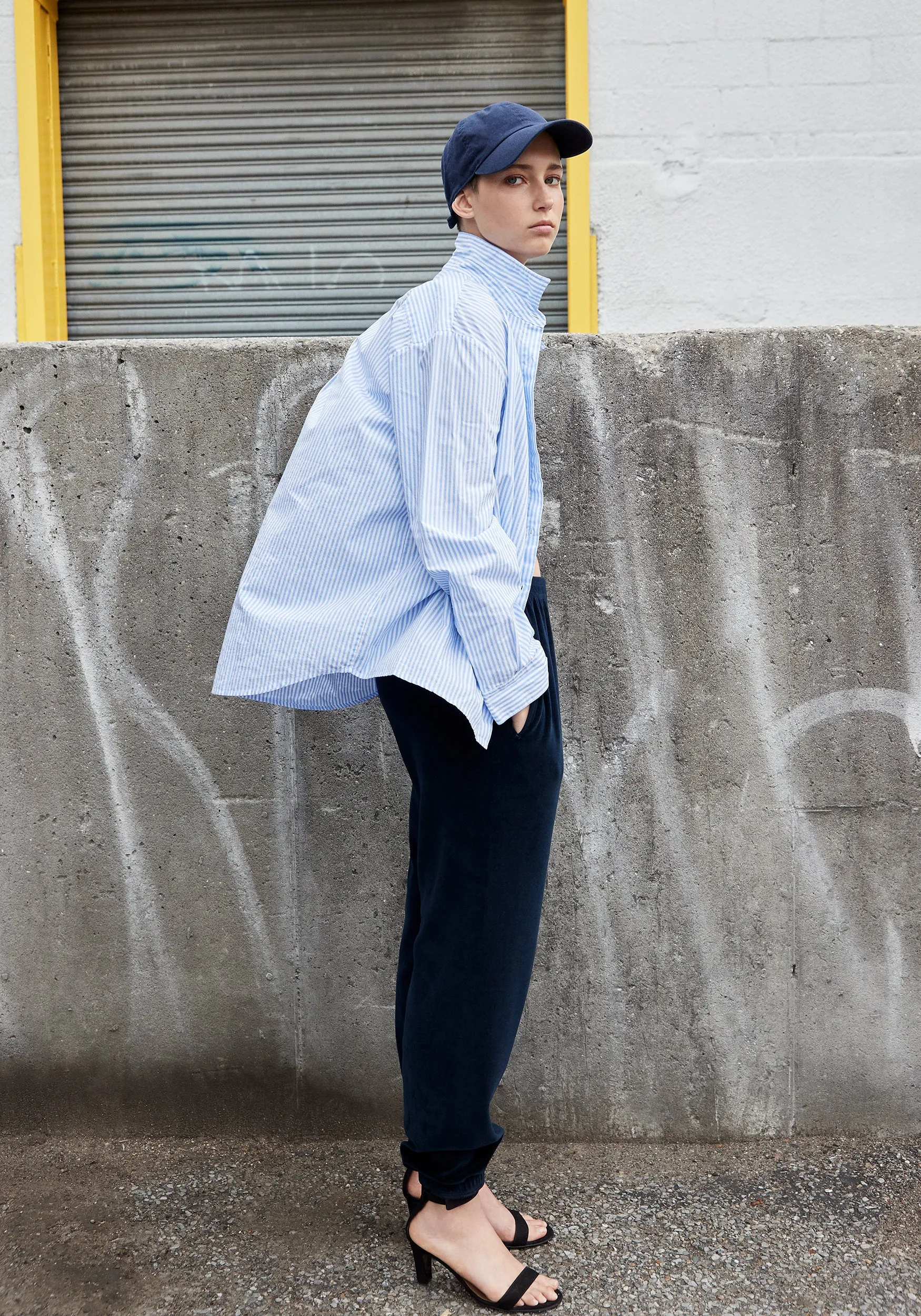 The Hutton Oversized Shirt - White/Sky