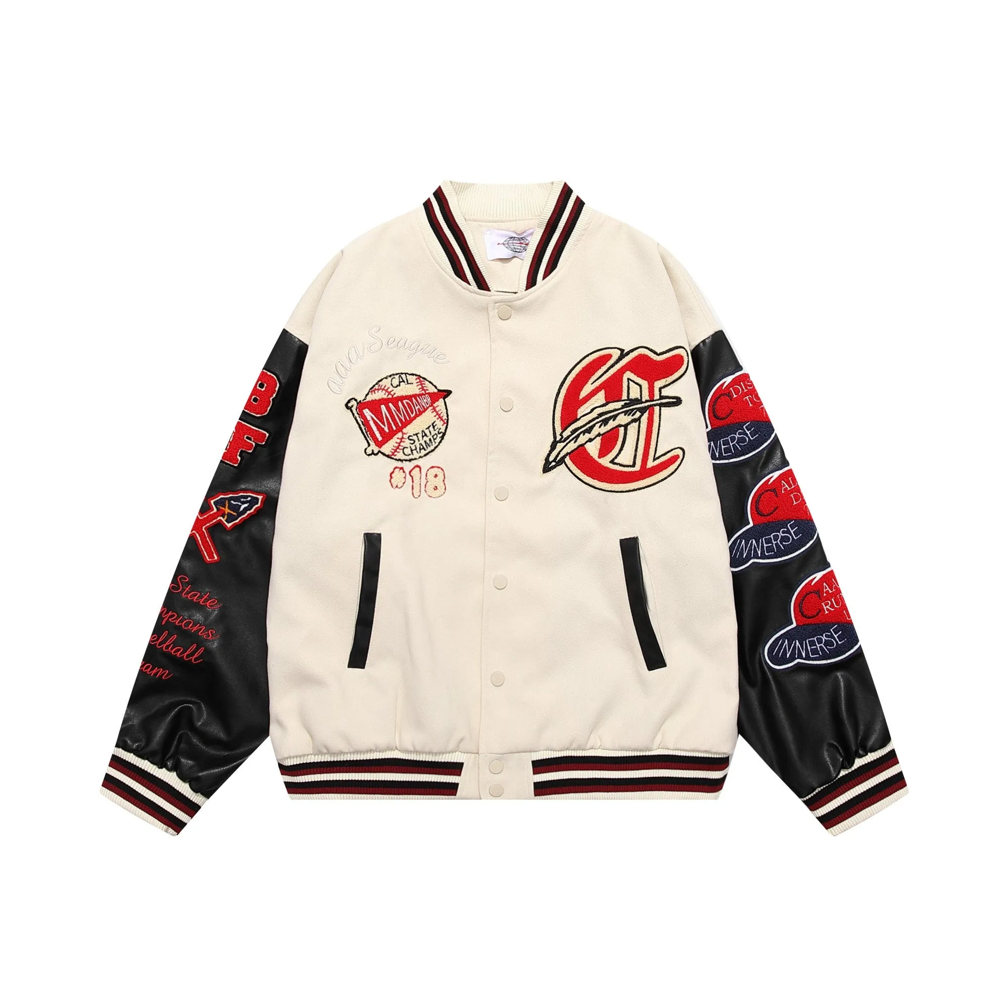 Unisex OV brand original winter flocking embroidery baseball jacket