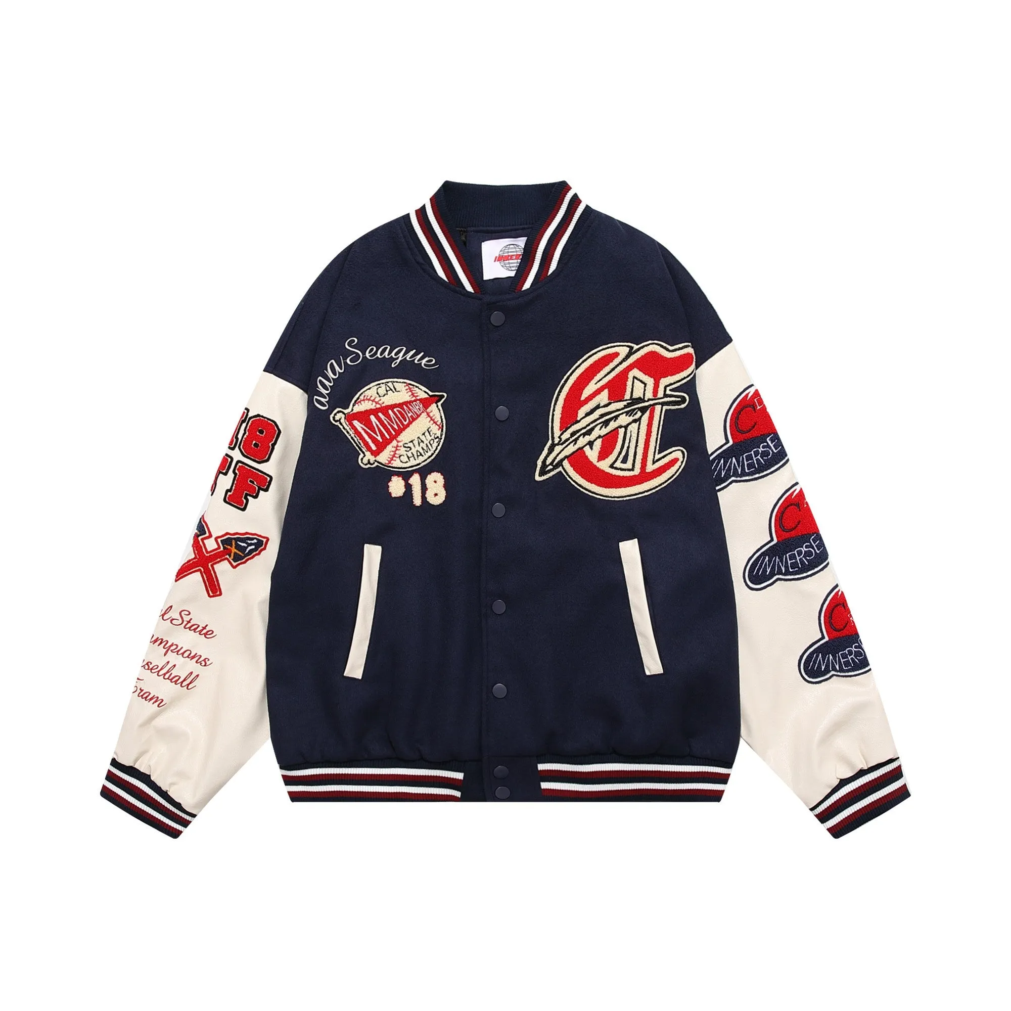 Unisex OV brand original winter flocking embroidery baseball jacket