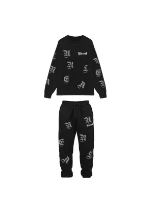 UNREAL Letters Organic cotton SET Jet. Black