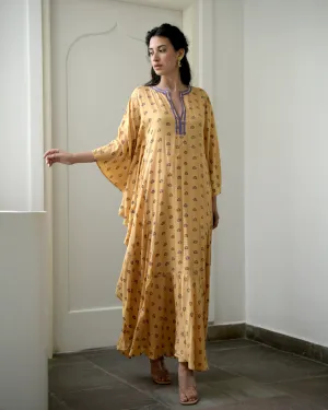 Yellow Printed Kaftan