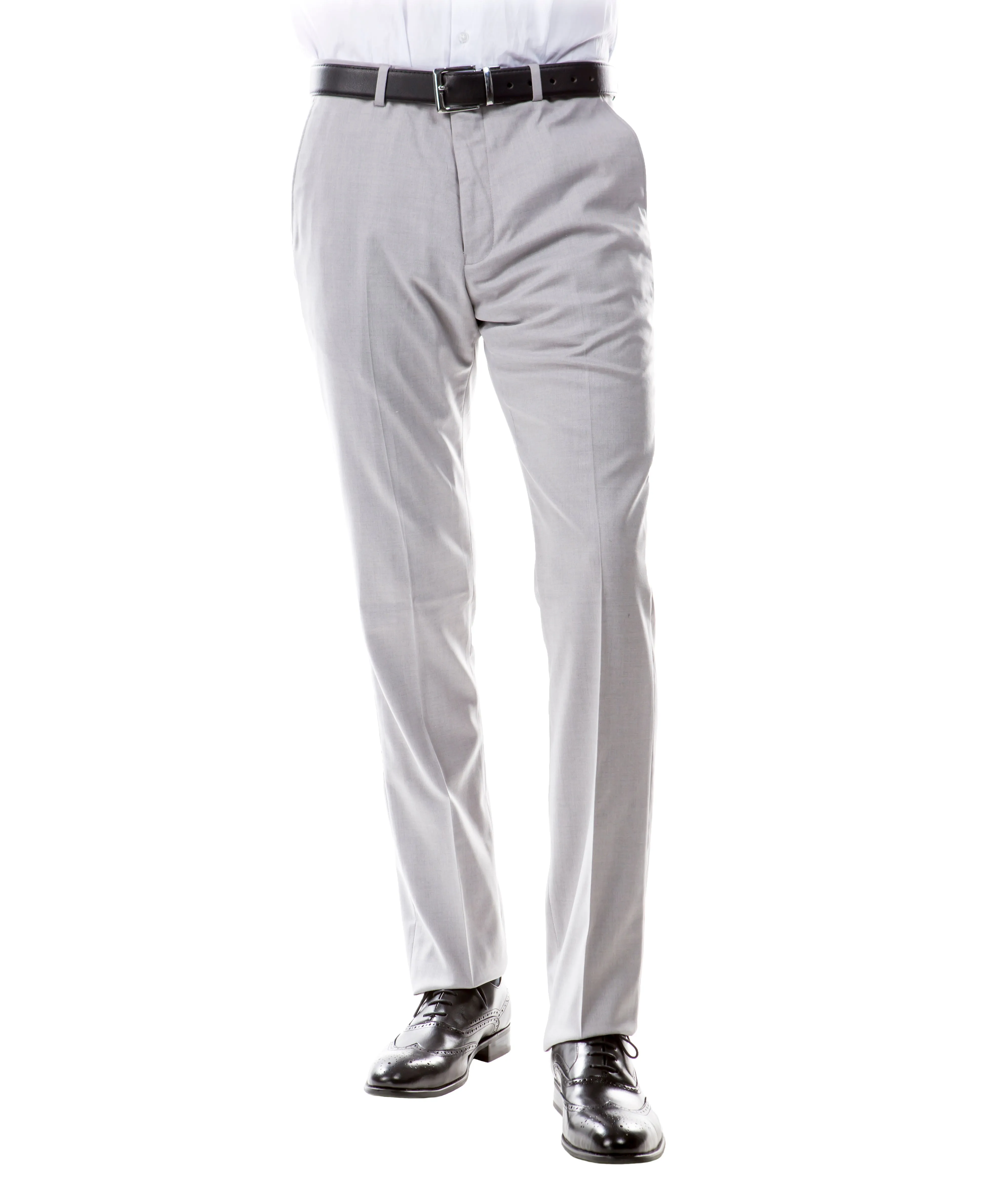 Zegarie Suit Separates Light Grey Solid Men's Dress Pants